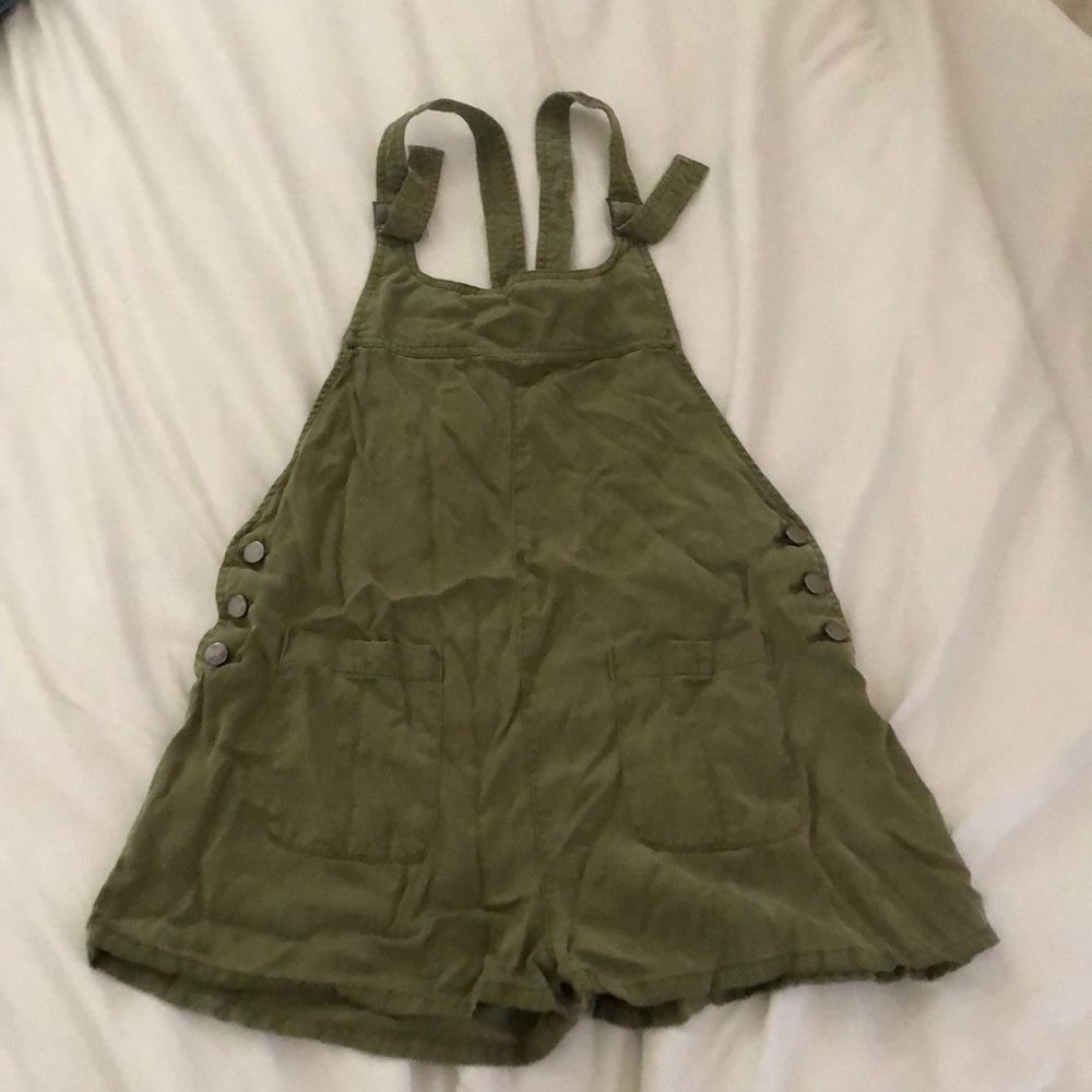 BDG Green Overall Shorts